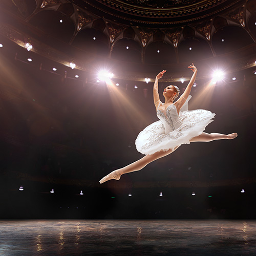 Ballet Dancer on Ballet Floor