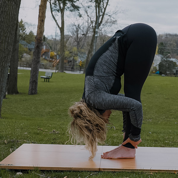 Woman on Portable Yoga Platform