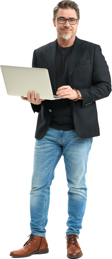 Man on Standing Desk Anti Fatigue Mat