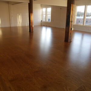 Spacious studio with ash wood sprung dance floor and large windows.