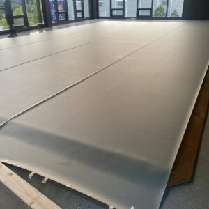 Birch Vinyl Stage Floor Vinyl Gray Top Uncut in Dance Studio